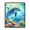 Stupell Industries Majestic Dolphin Underwater Floater Framed Canvas Wall Art Design by LSR Design Studio